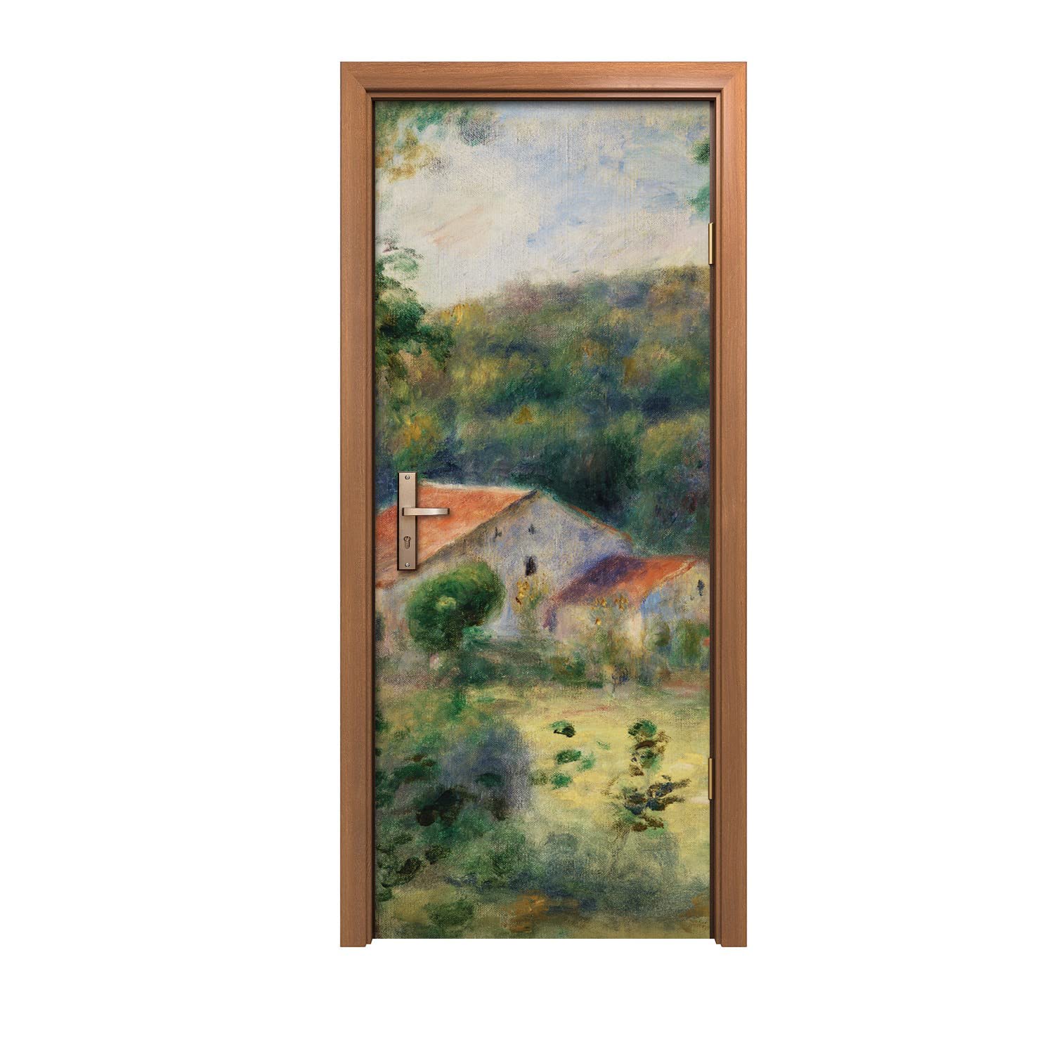 Autocollant de porte motif Maison de forêt Coloray au design grand format