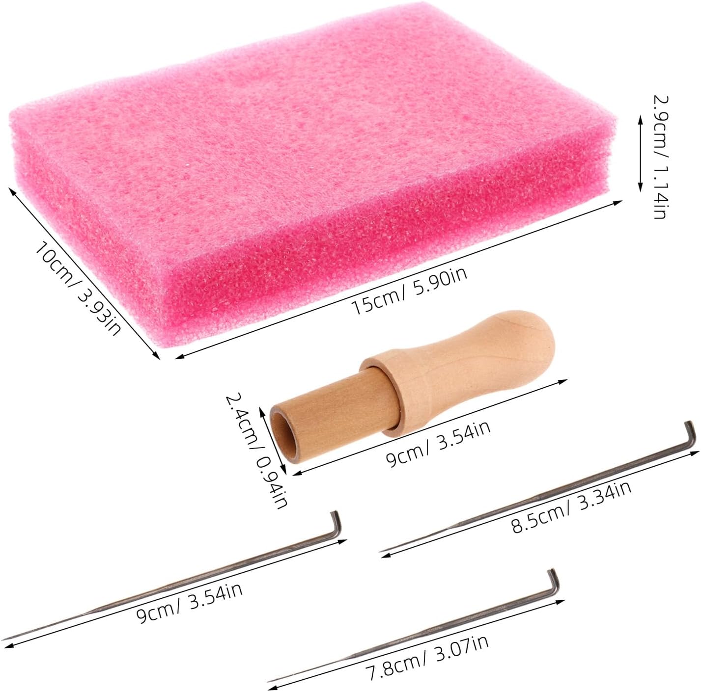 BUTIFULSIC Wool Felting Needle Tool Kit with 30 Precision Felting Needles Wood Handle Finger Guards and Mat for Beginners Crafting Projects