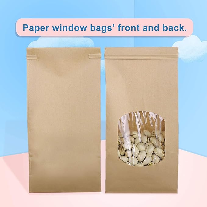 brown paper cookie bolsas with window