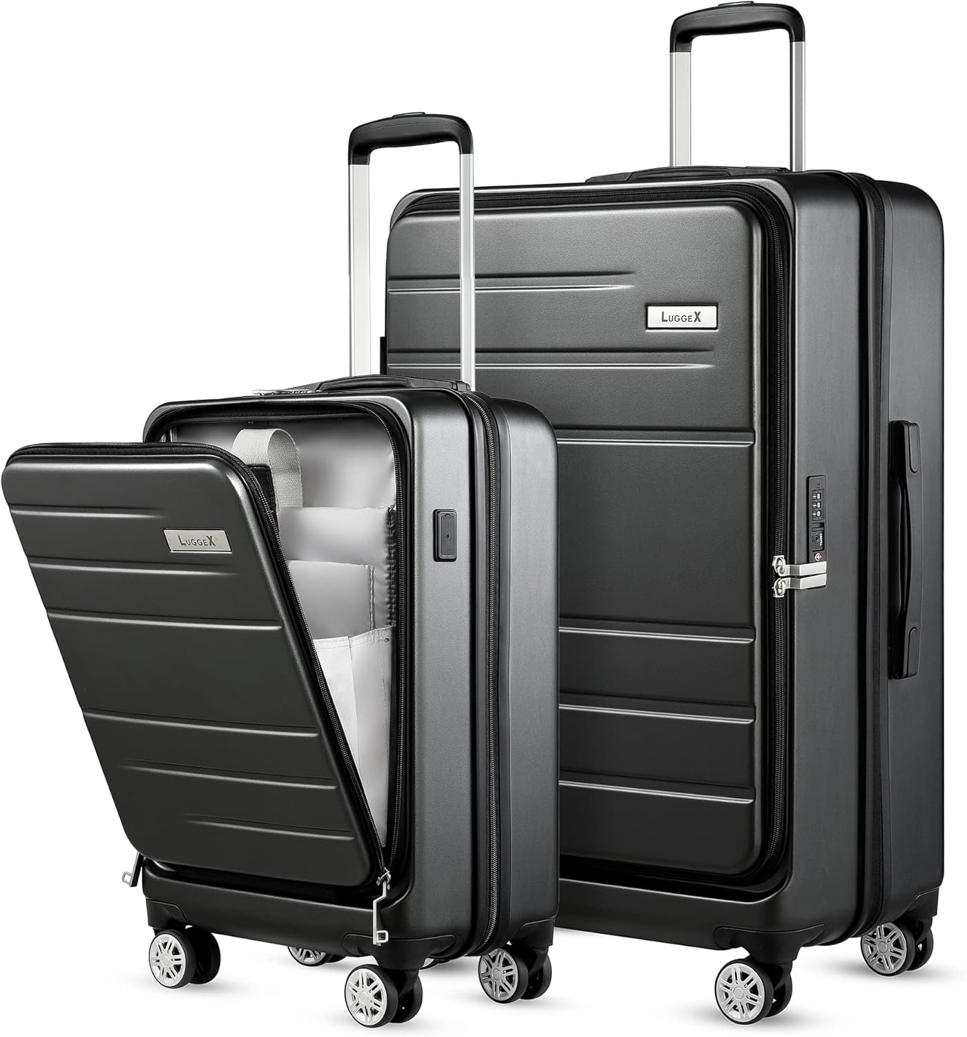 LUGGEX Carry On Luggage Sets 2 Piece, PC 20Inch Luggage