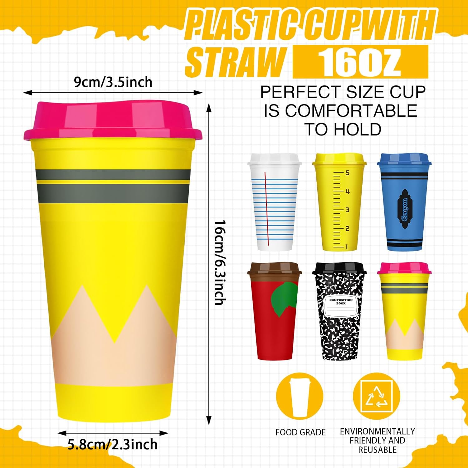Qinyoung Teacher Valentine Gift Bulk Valentines Day Teacher Plastic Cups with Drink Sleeve Cup Drink Carrier with Handle with Pencil Card and Ribbon Thank You for Christmas Gift from Student(12 Sets) - Image 2