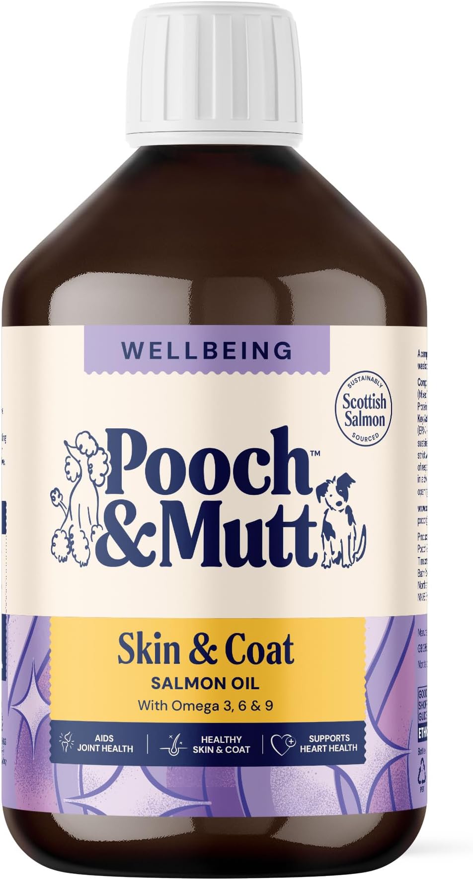 Natural Salmon Oil Supplement for Dogs and Cats (Rich in Omega 3, 6 and 9), 500ml