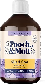 Pooch & Mutt - Natural Salmon Oil Supplement for Dogs and Cats Rich in Omega 3, 6 and 9, 500ml
