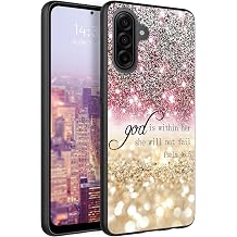 for Samsung Galaxy A17 5G Soft TPU Case,Slim Fit Anti Scratch Non-Slip Shock Absorption Protective Cover for Samsung A17 6.7" 2025 -Pink Glitter Psalm 465