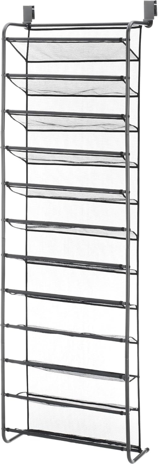 69 x 21.63 x 7.5 in. Metal Hanging Shoe Organizer Gray