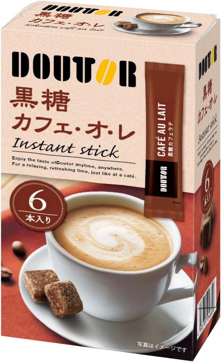 Amazon ドトールコーヒー インスタントスティック黒糖カフェオレ 6p 6箱 インスタント スティック ドトールコーヒー インスタント スティック 通販