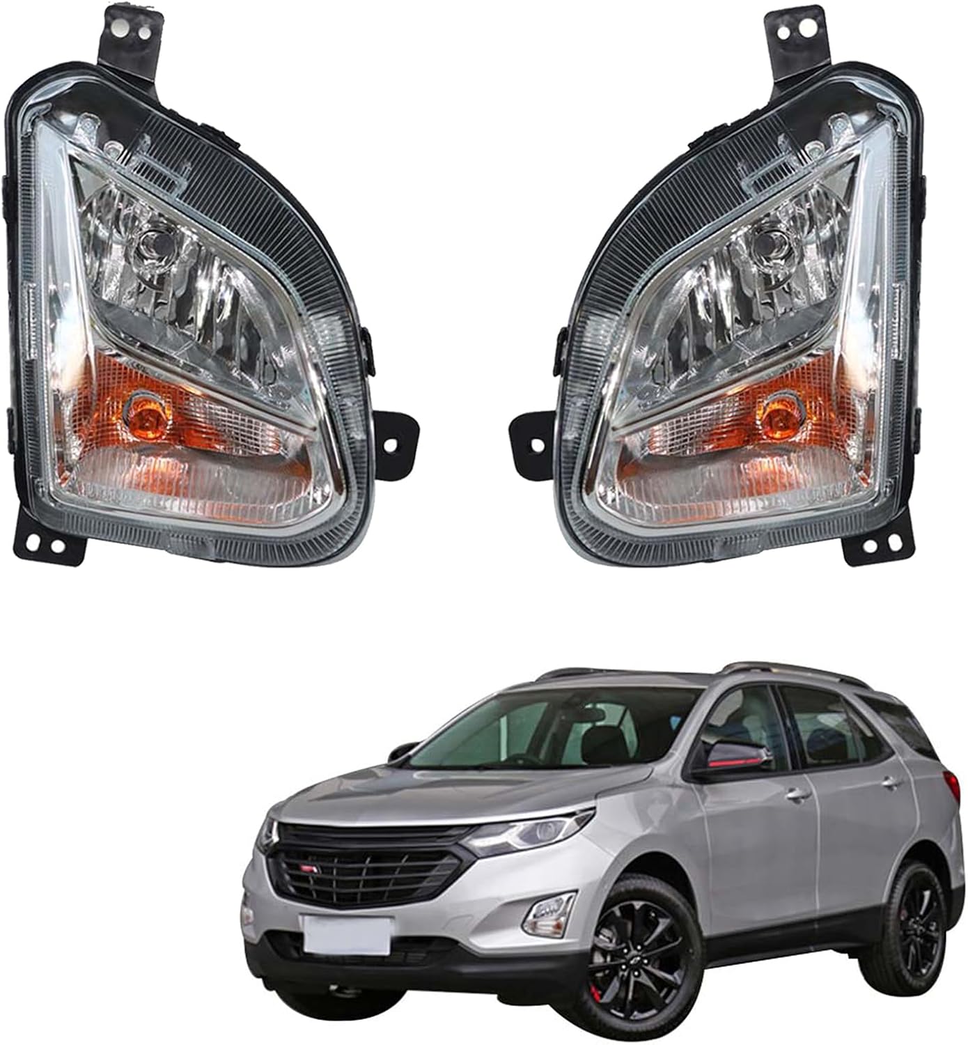 WFLNHB 1 Pair Fog Lights w/Signal Lamps Assembly Replacement for Equinox 2018 2019 2020 Clear Lens Driving Lamps Fog Lights Assembly (Driver and Passenger Side)
