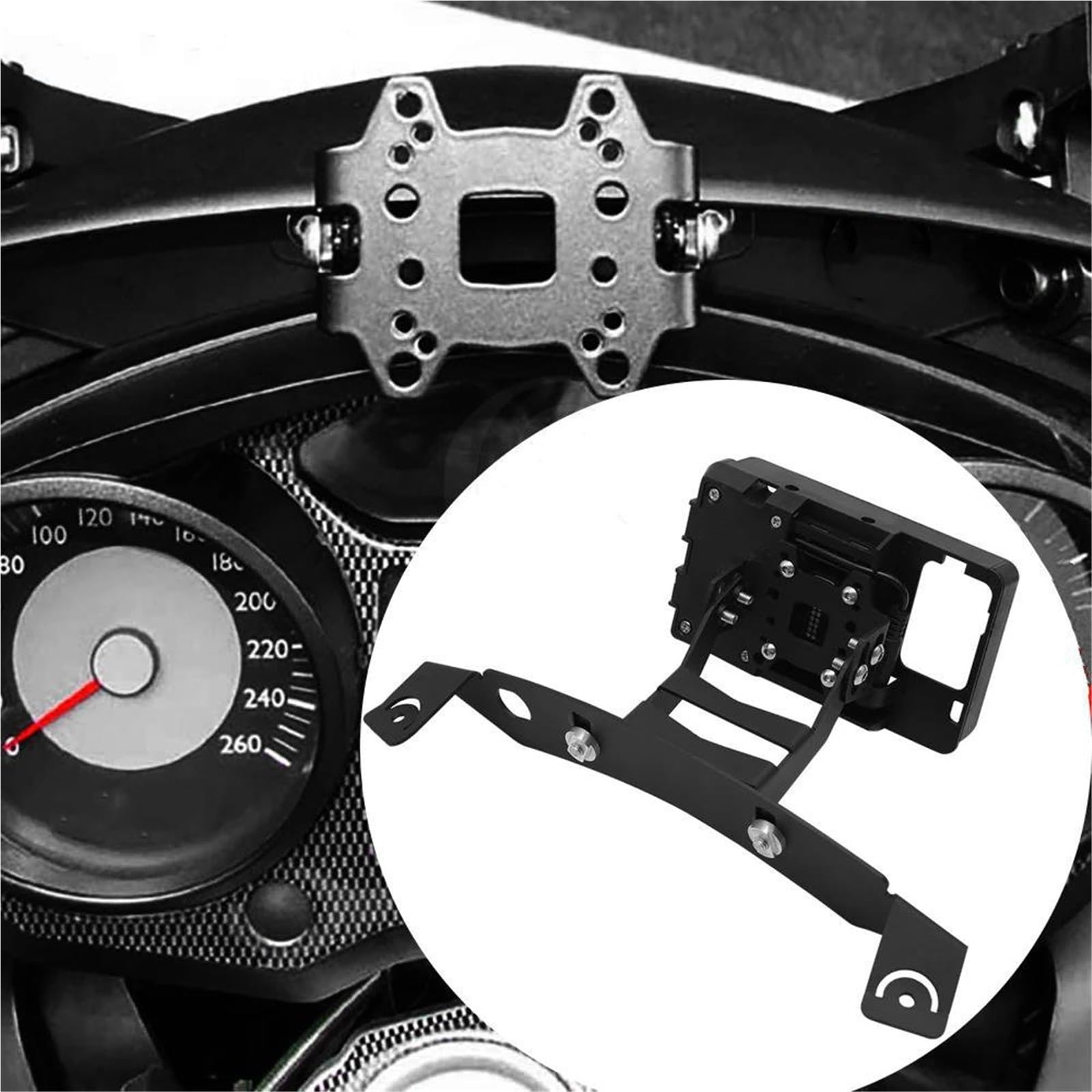 Support De Téléphone GPS Moto pour B&MW K1200GT K1300GT K1300 K1200 GT 2006- Support De Chargeur Support Navigation GPS Bâti Téléphone(Noir 1)