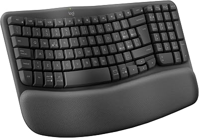 Logitech Wave Keys tastiera wireless ergonomica | Supporto polsi imbottito, digitazione comoda, Easy-Switch, Bluetooth, Logi Bolt, più OS, Windows/Mac, ITA QWERTY - Grafite