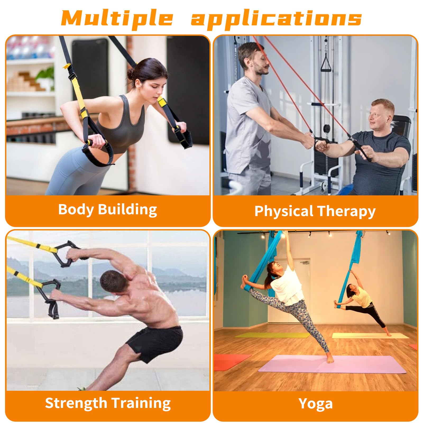 Supporto da Parete per Allenamento Forza 3pcs, Attrezzi Palestra Casa Accessorio, Battle Corda Parete e Pavimento Anchor, Supporto per Battling Ropes/Fasce/con Viti, per Fitness, Yoga, Altalene,Amache