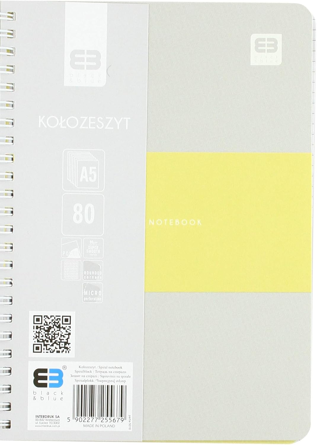 Interdruk KO OZA580BBP Spiral Notebook A5 80# B&B Pastel, Multi-Color