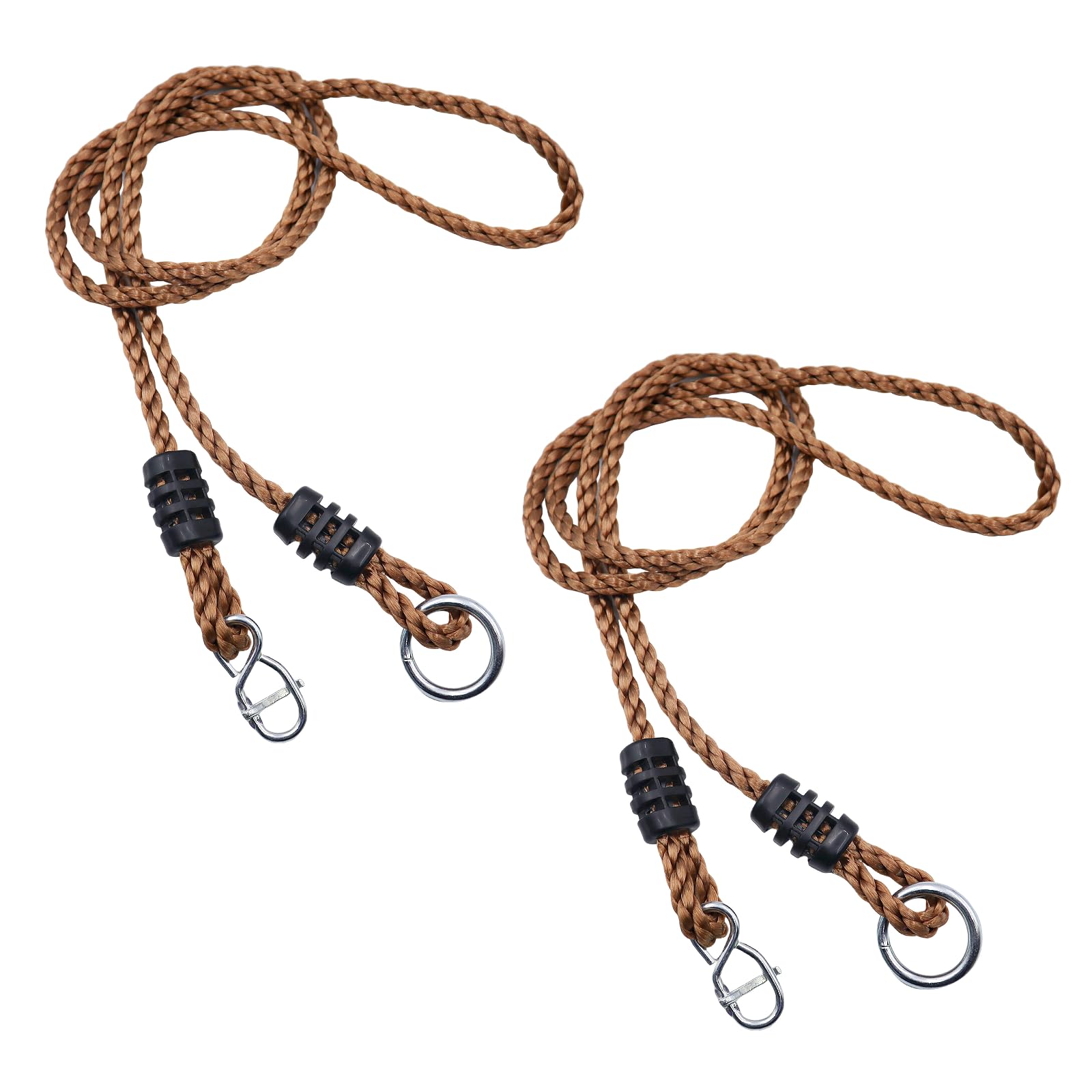 2 Pièces Corde Balancoire Exterieur 2m Corde de Hamac avec Mousquetons Réglable Cordes de Suspension pour Balançoires Réglable Arbre Suspension pour Balançoire Branches Télésiège