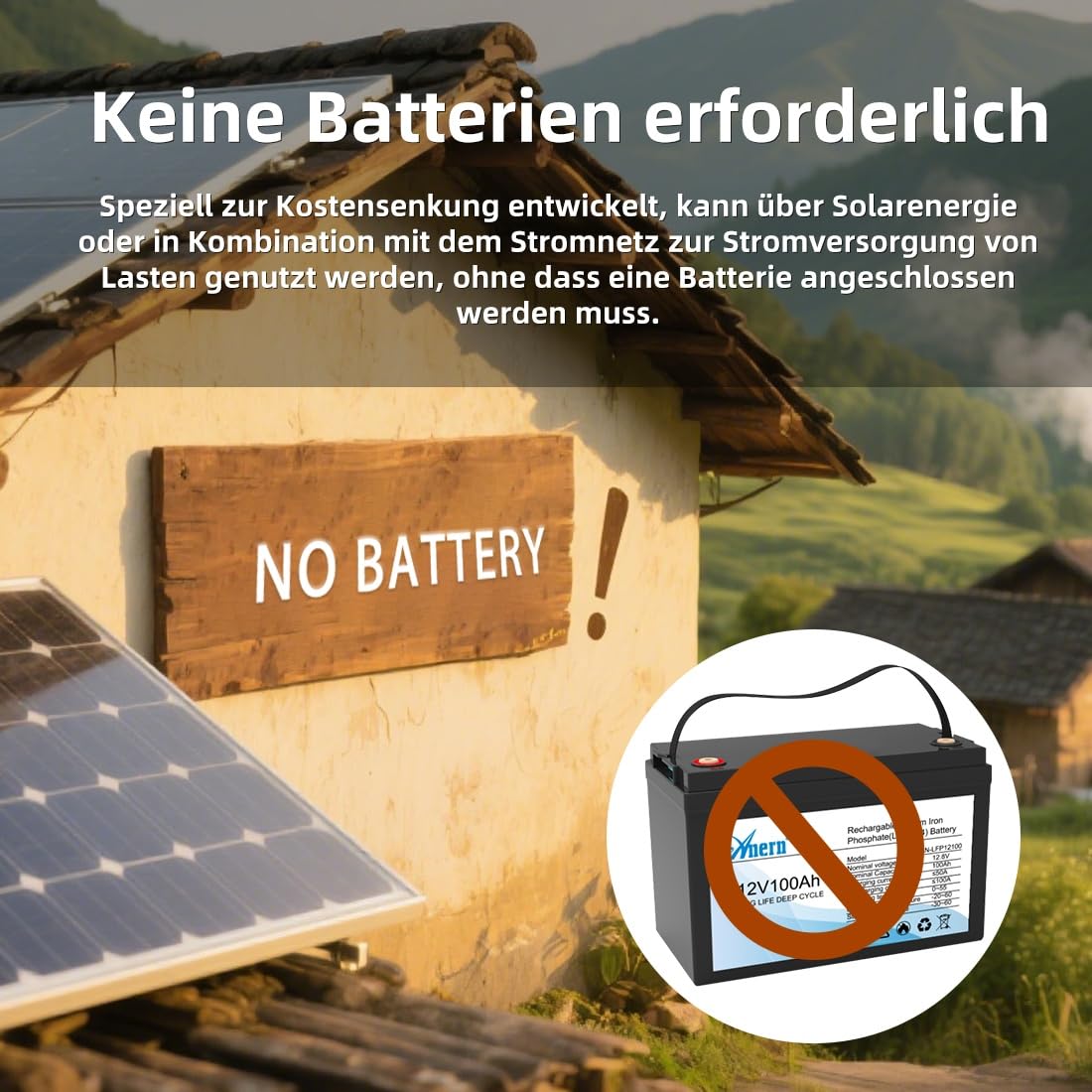 Anern 10kW Hybrid Solar Wechselrichter 220 V/230 V AC mit 2 MPPT, Max.Eingang PV 500 VDC, Photovoltaik Wechselrichter für Wasserpumpen, Generatoren, Solaranlagen, funktioniert ohne Batterie