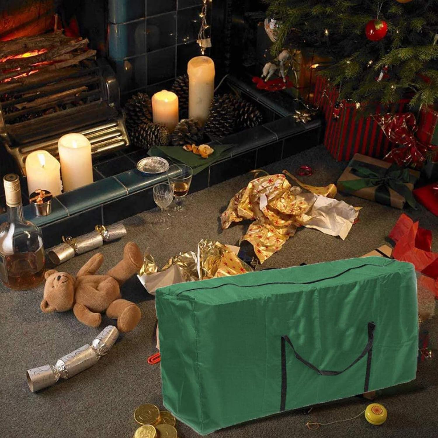 Large Christmas Tree Storage Bag Cover | Save Time & Hassle | Multi-Function Organizer for Tree, Cushions, & More | & | Heavy Duty Storage Solution - 122x39x55cm