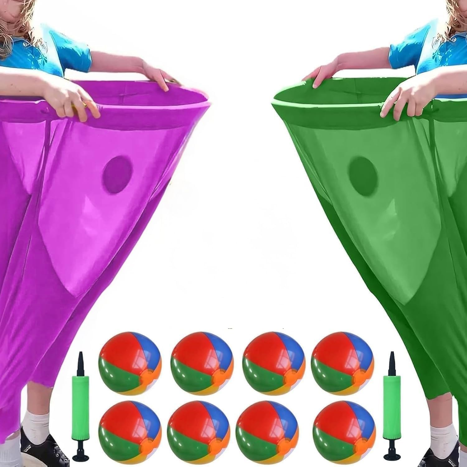 Granny Pants Yard Game, 8/16 Elastic Balls+Pump, Backyard Parties and Field Day，Tailgate & Backyard Lawn Games for BBQ, Camping, Team Building Events