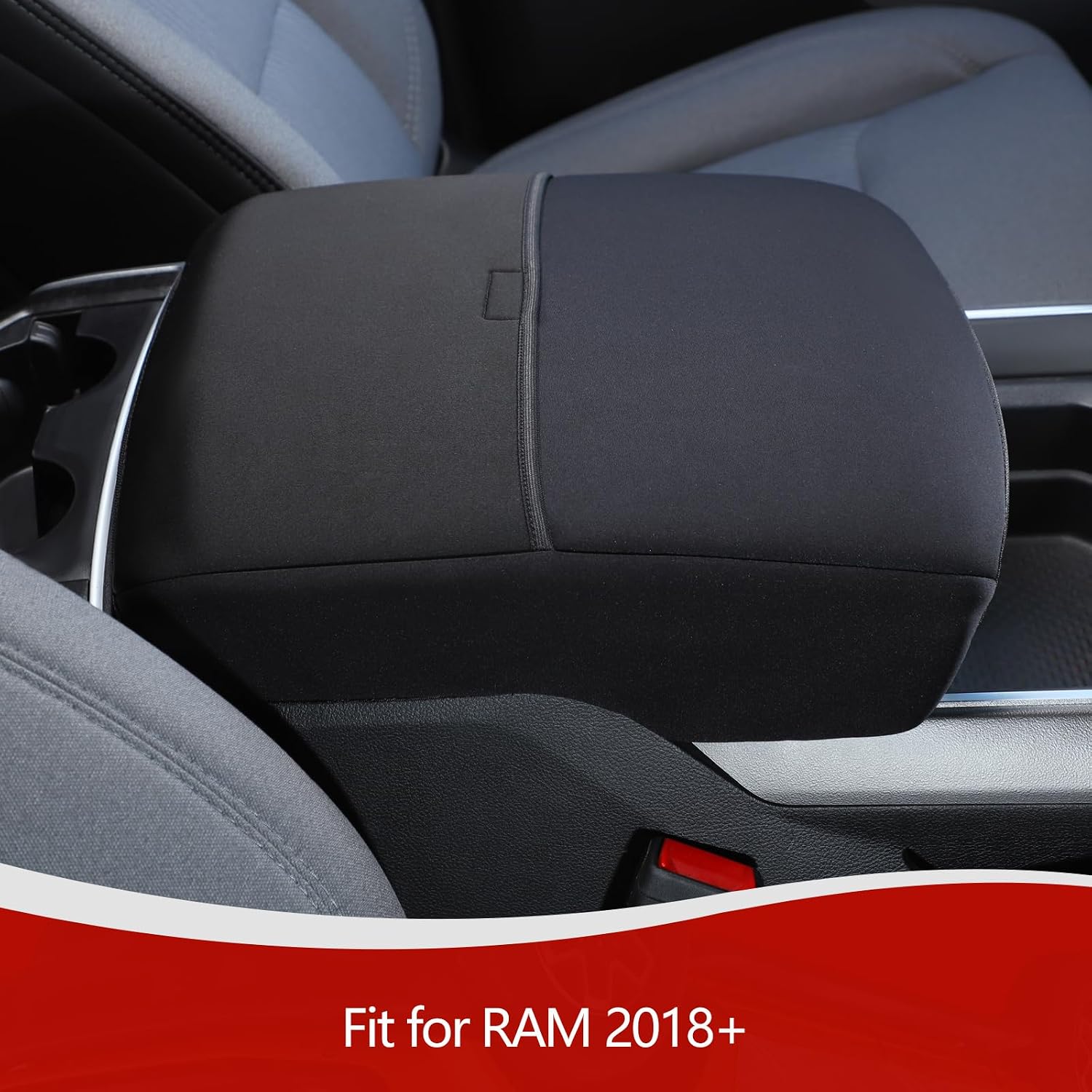 for RAM Center Console Armrest Cover Pad Fit for RAM 2018+ Black Interior Accessories Neoprene
