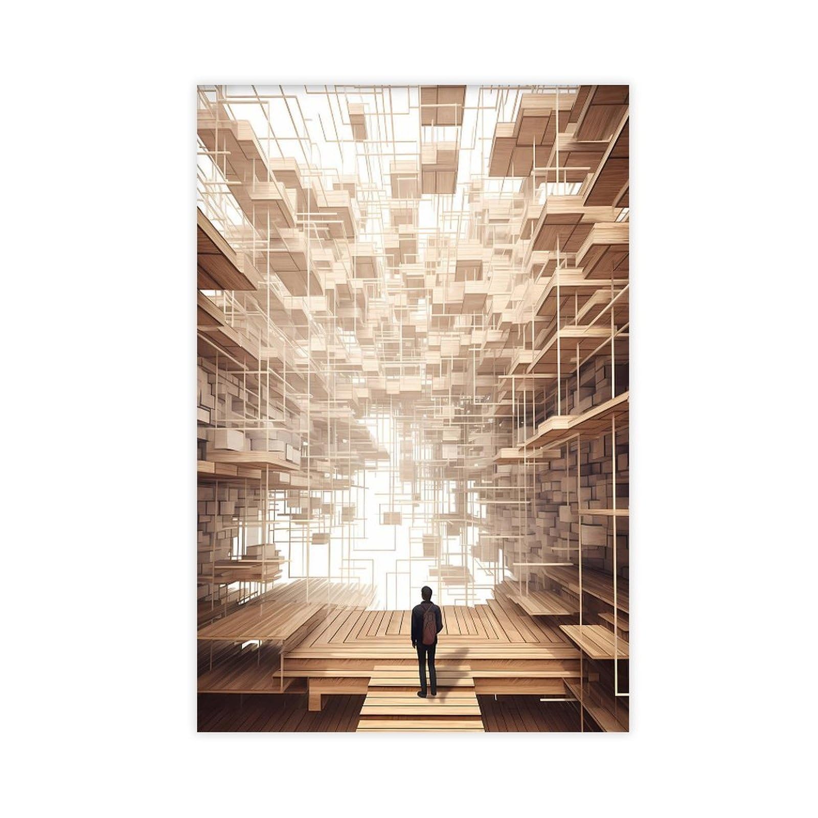 Bareronor Abstract Architecture Canvas Poster Bedroom Decor Landscape Office Room Decor Gift 12" L X 18" W