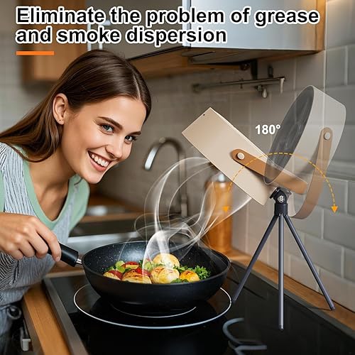 Miniatura 4 de Campana extractora portátil, campana de mesa, ventilador de escape recargable de 3 velocidades, ajustable, campana extractora portátil para cocina