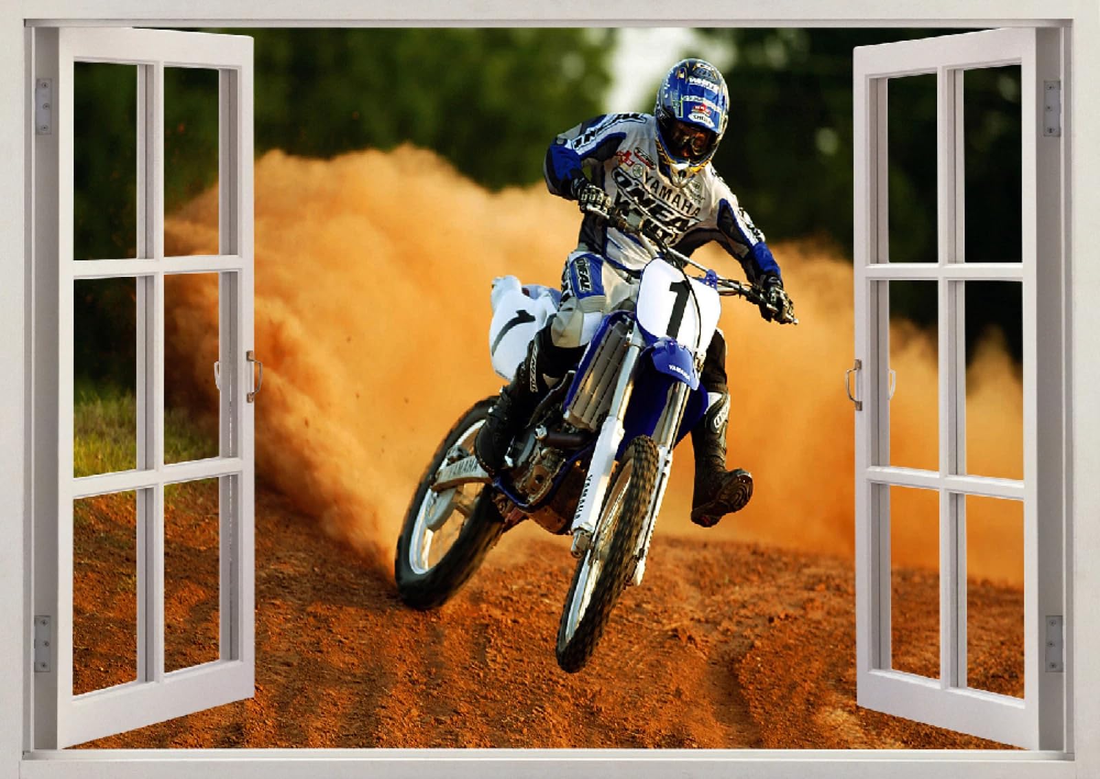 Vinilos Decorativos 3D Rotos Motocicleta Tatuaje de pared vinilo extraíble decoración del hogar Calcomanías impermeables para Guardería Habitación Decoración de pared 70x122cm