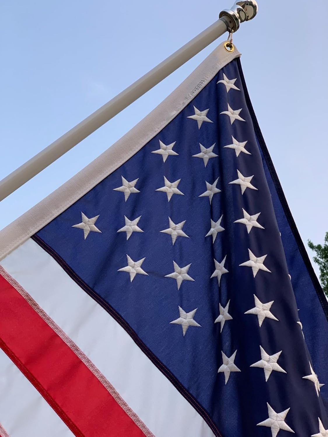 American Flag 3x5 FT Outdoor, 420D Maximum Durability Nylon US Flag for Extreme Wind, Embroidered Stars, Sewn Stripes, Double Stitched, Brass Grommets - Fade and Water Resistant