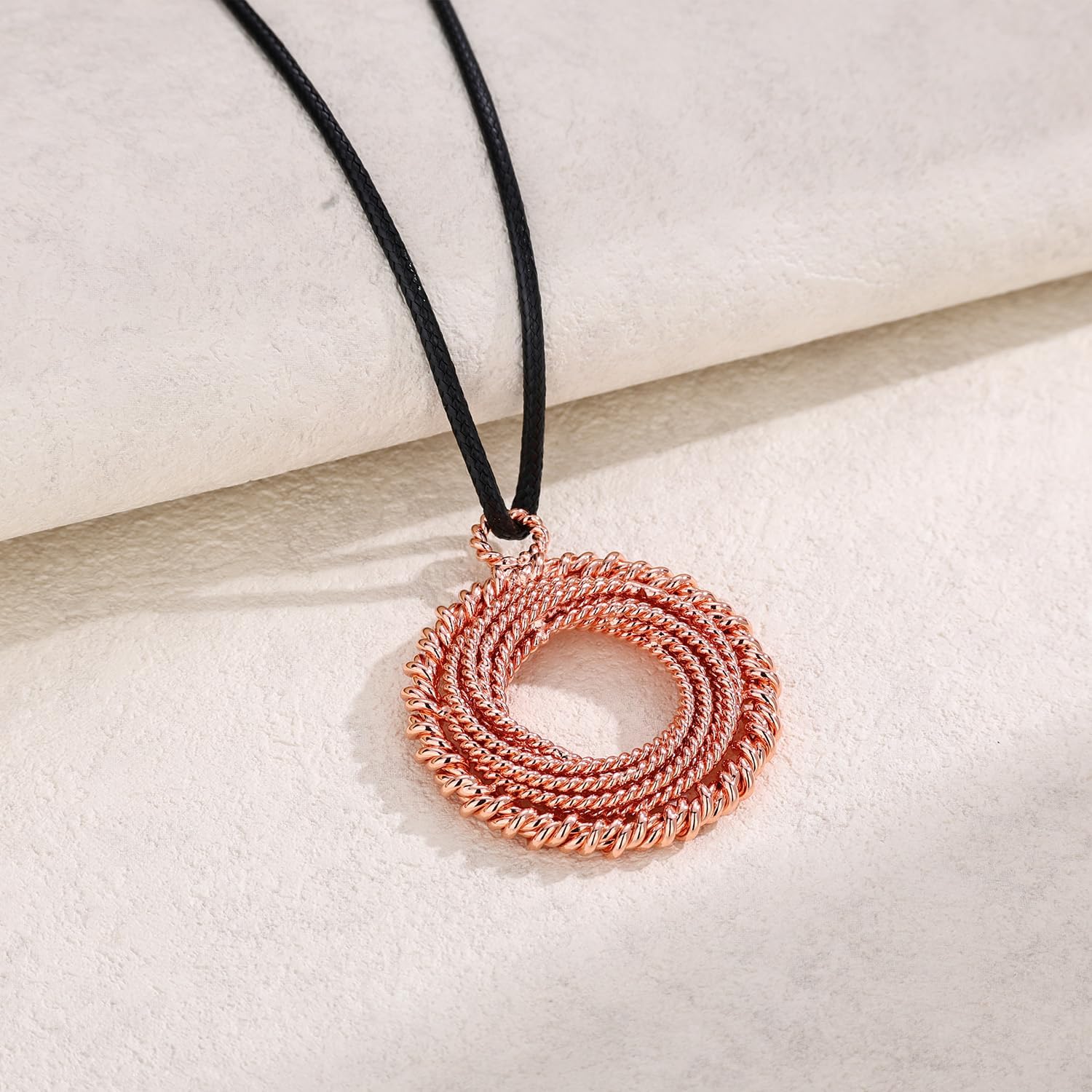 Copper Orgone Energy Pendant – Handmade Sacred Geometry Spiral Tensor Ring Necklace for Balance & Mindfulness (Triple Infinity Tensor Necklace)