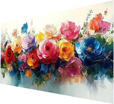 5D Flower Diamond Art Kits for Adults Plant Paint by numbers Kit for Adults with Diamond 20 x 40 Inches, DIY Full Drill Cross Stitch Embroidery Rhinestones Arts & Crafts for Room Decor, Gifts JXL4045