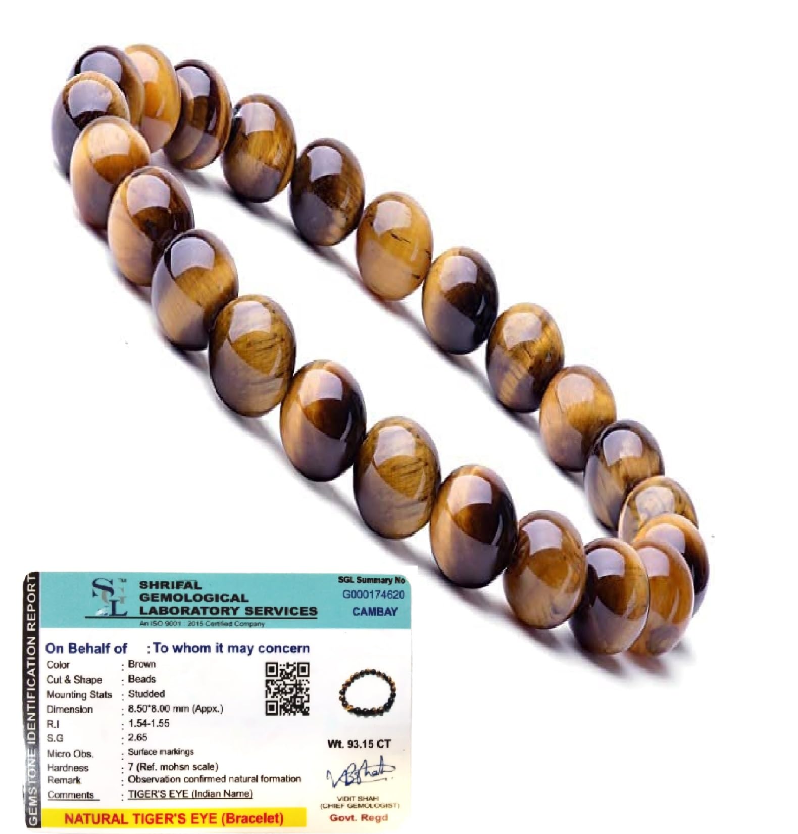 UpvasTiger Eye Bracelet (Tiger Eye)