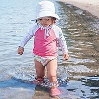 Vista 4 de green sprouts Sombrero de pescador transpirable para bebé niña Blanco