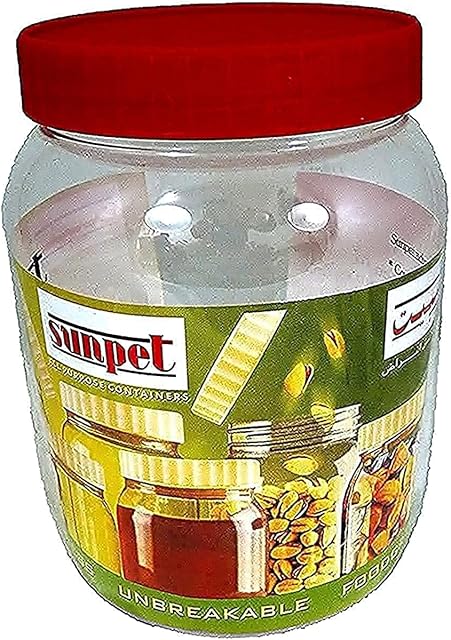 Sunpet Large Red Top Plastic Food Storage Canister Size 1000 ml, Pack of 6