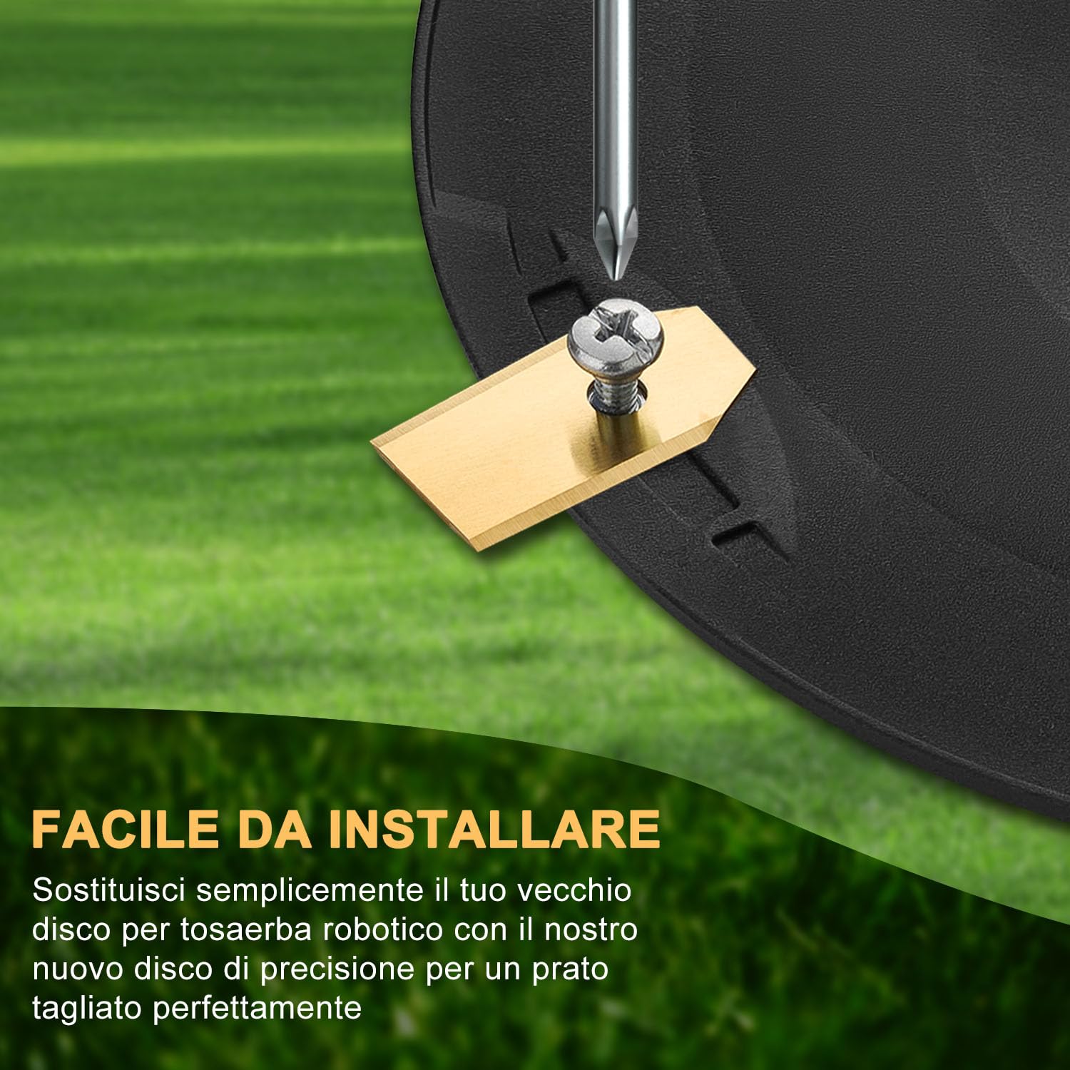 FourShow 【Taglio più Efficiente】 Platti Lama Robot Rasaerba 6 Lame di Ricambio Compatibili con Husqvarna G3-P2 Automower 320, 330X.