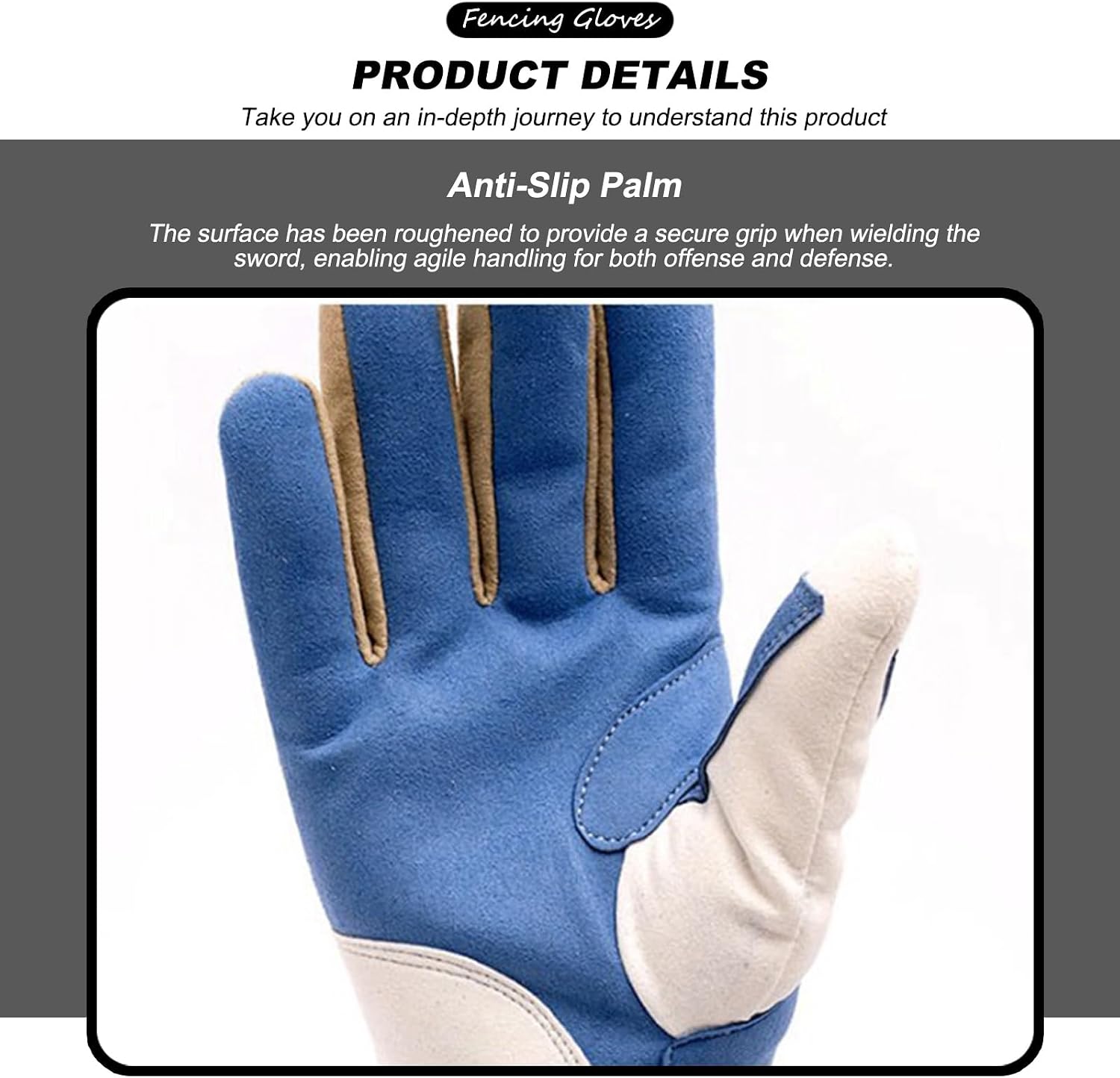Unisex Fencing Gloves, Fencing Equipment Suitable for Épée, Foil, and Sabre - Non Slip, Fit Training Gloves, Sold Individually