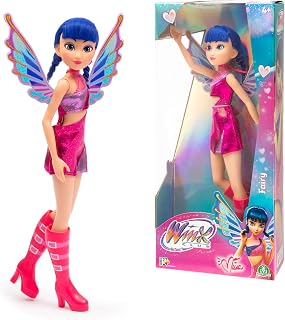 Winx Fairy Doll – Musa with Glitter Wings & Articulated Joints – Removable Fairy Accessories – Musical Transformation Look – Official Winx Club Toy for Girls – Ages 4+, Pink