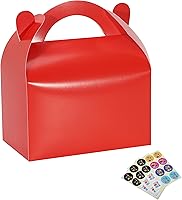 Vista 9 de Bssay Paquete de 30 cajas de regalo de fiesta, cajas de regalo, cajas de regalo de papel a dos aguas con asas, perfectas para fiestas de cumpleaños