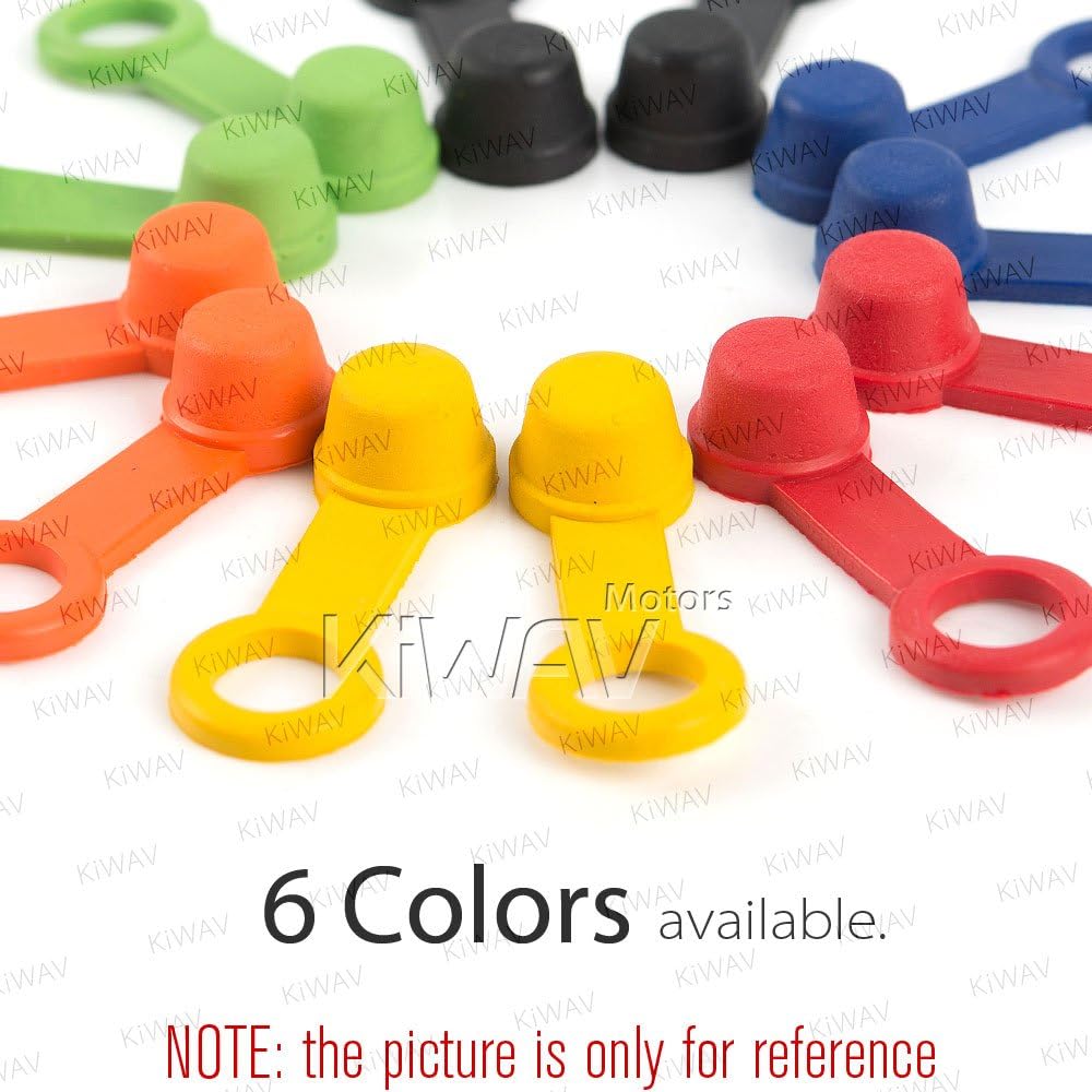 KiWAV Yellow Brake Bleeder Caliper Cap Screw Valve Dust Cover Rubber Retainer Ring x2