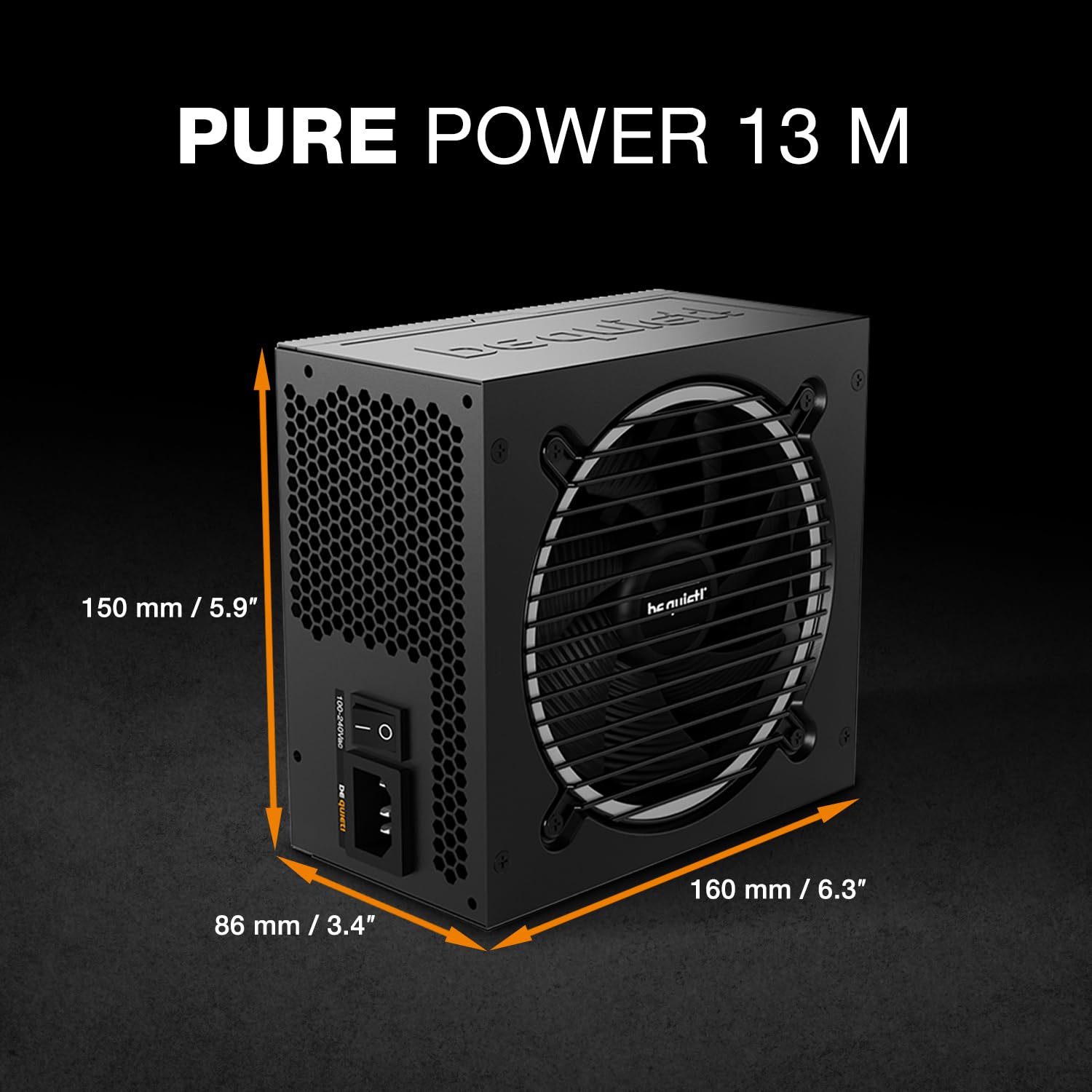 be quiet! Pure Power 13 M 850W alimentatore, efficienza 80 PLUS® Gold, alimentatore ATX 3.1 con supporto per GPU PCIe 5.1, ventola be quiet! semi-passiva da 120 mm, tecnologia LLC, singola linea