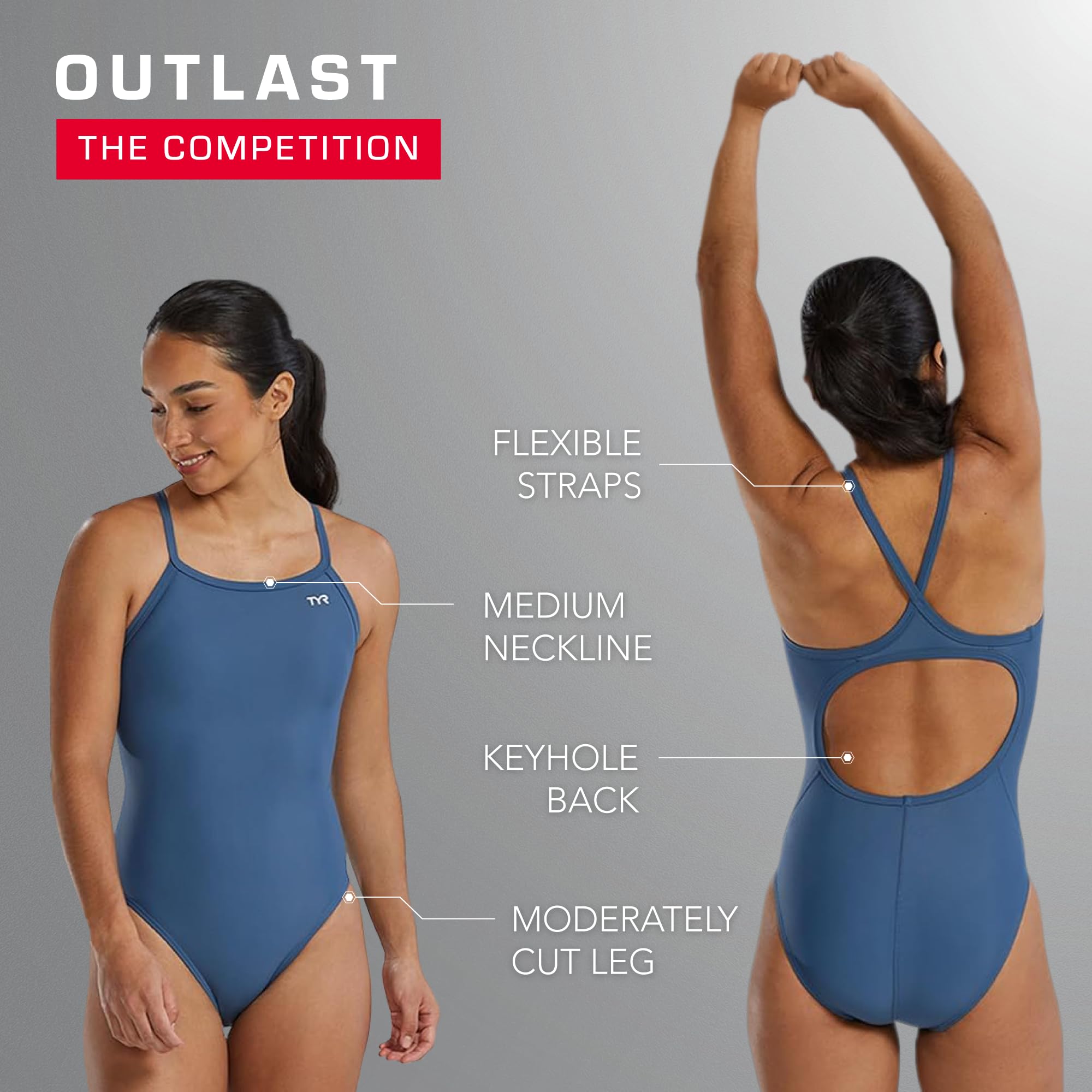 TYR Womens Tyreco Solid Diamondback Swimsuit