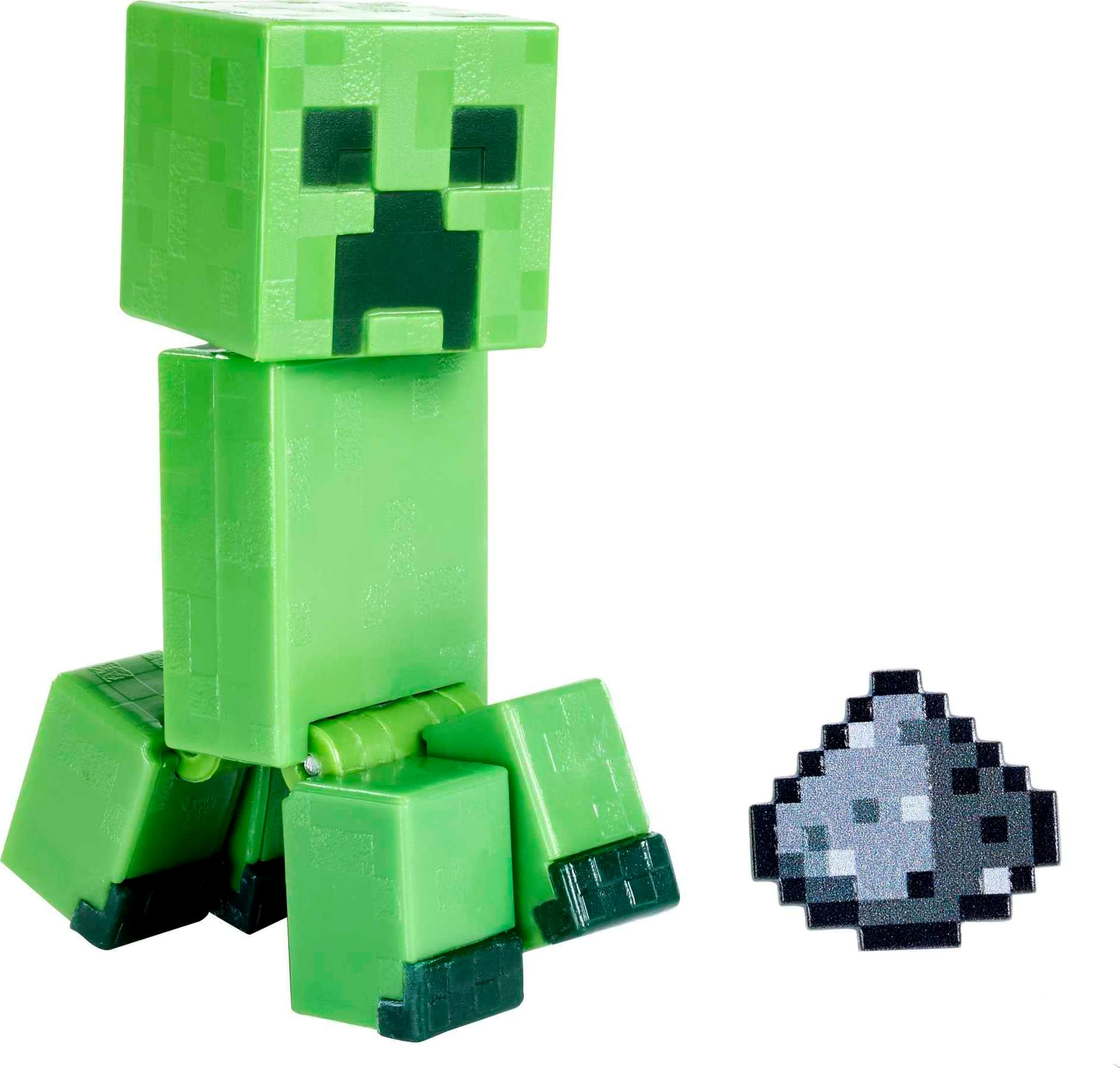 Mattel Minecraft Craft-A-Block Assortment Figures, Authentic Pixelated Video-Game Characters, Action Toy to Create, Explore and Survive, Collectible Gift for Fans Age 6 Years and Older