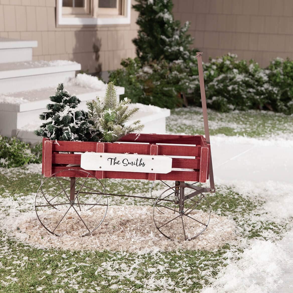 Fox Valley Traders Personalized Red Wagon Planter, Decorative Indoor/Outdoor Garden Backyard Planter