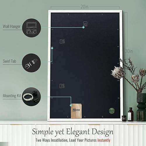 Miniatura 3 de VCK Marco para póster de 16 x 24 pulgadas, con paspartú de 16 x 24 pulgadas, exclusivo portarretratos de madera maciza texturizada, formatos