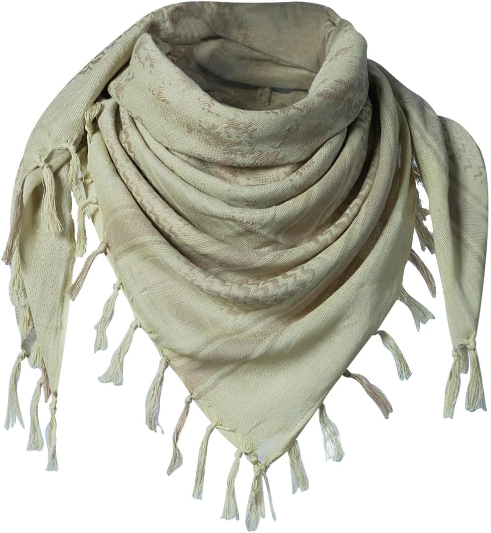 Cotton Desert Scarf Military Tactical Shemagh Keffiyeh HeadScarf Arab Wrap Outdoors Tassel Scarves for Men/Women