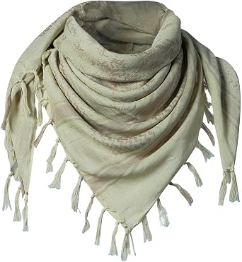 LOLAT Cotton Desert Scarf Military Tactical Shemagh Keffiyeh HeadScarf Arab Wrap Outdoors Tassel Scarves for Men/Women