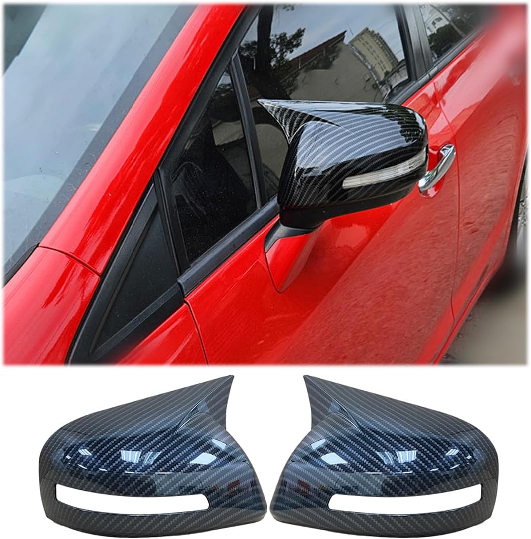 Side Mirror Cover, for Honda Civic 2012 2013 2014 Turn Signal housing,Sports Rear View Mirror Cover Accessories-Carbon Fiber（No Turn Signal Slot）