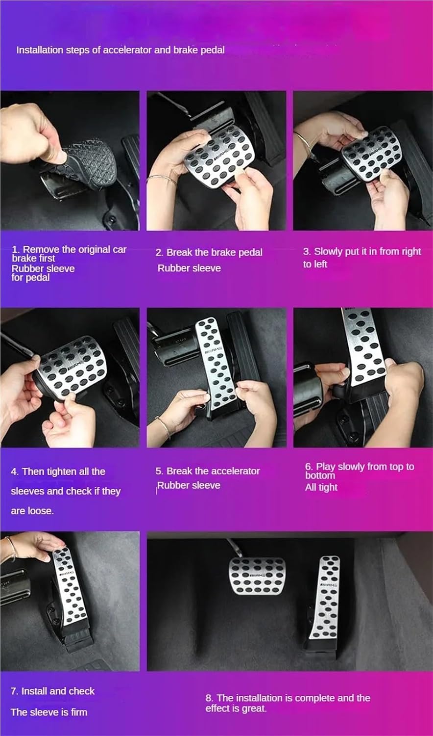 Fit for Mercedes-Benz C E S CLS GLC GLE GLS GLK EQE EQS EQC Aluminum Sport Pedal Cover Set, Auto Interi(3pcs)