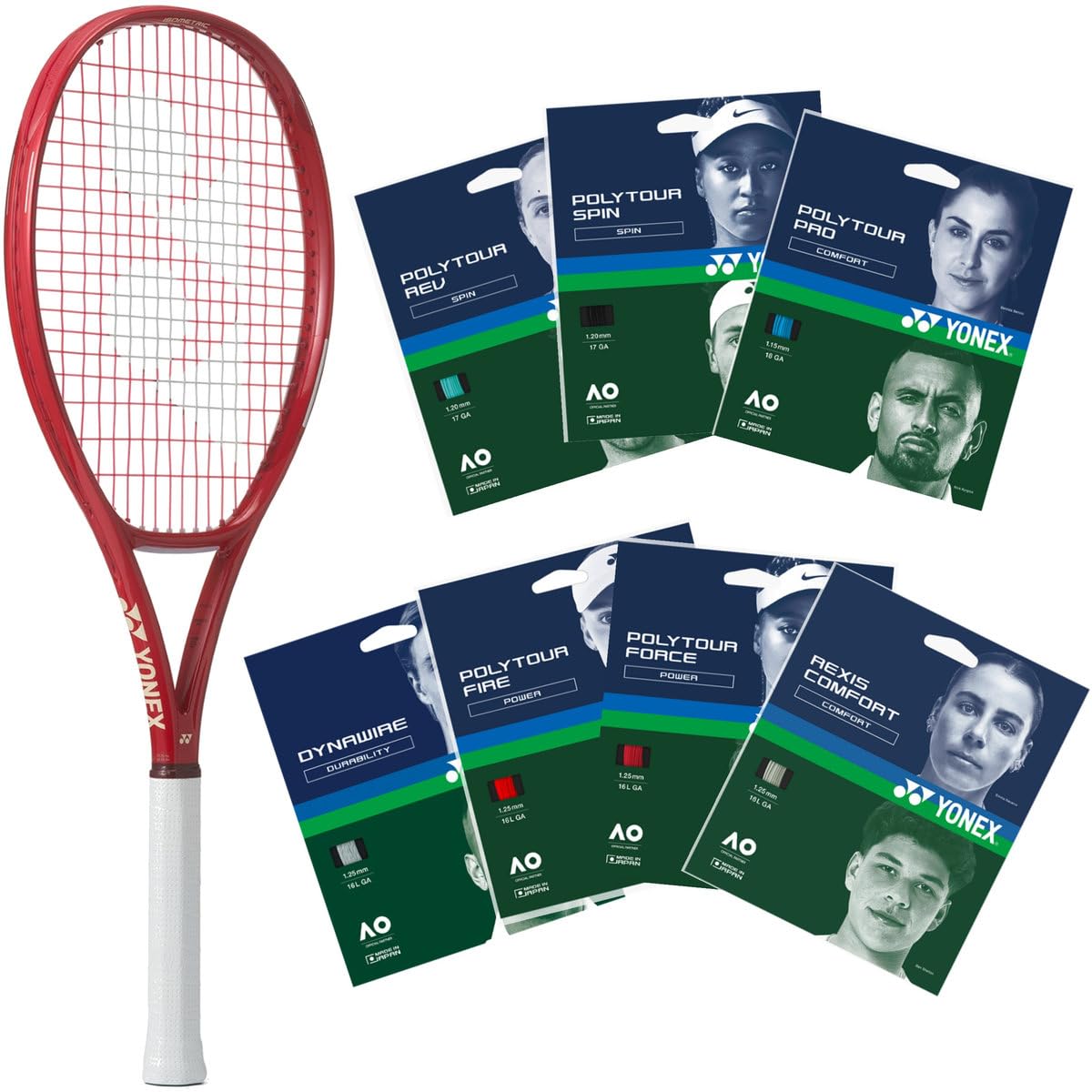 Yonex VCore Alpha L 8th Gen Ruby Red Tennis Racquet - Custom Strung with Your Choice of S…