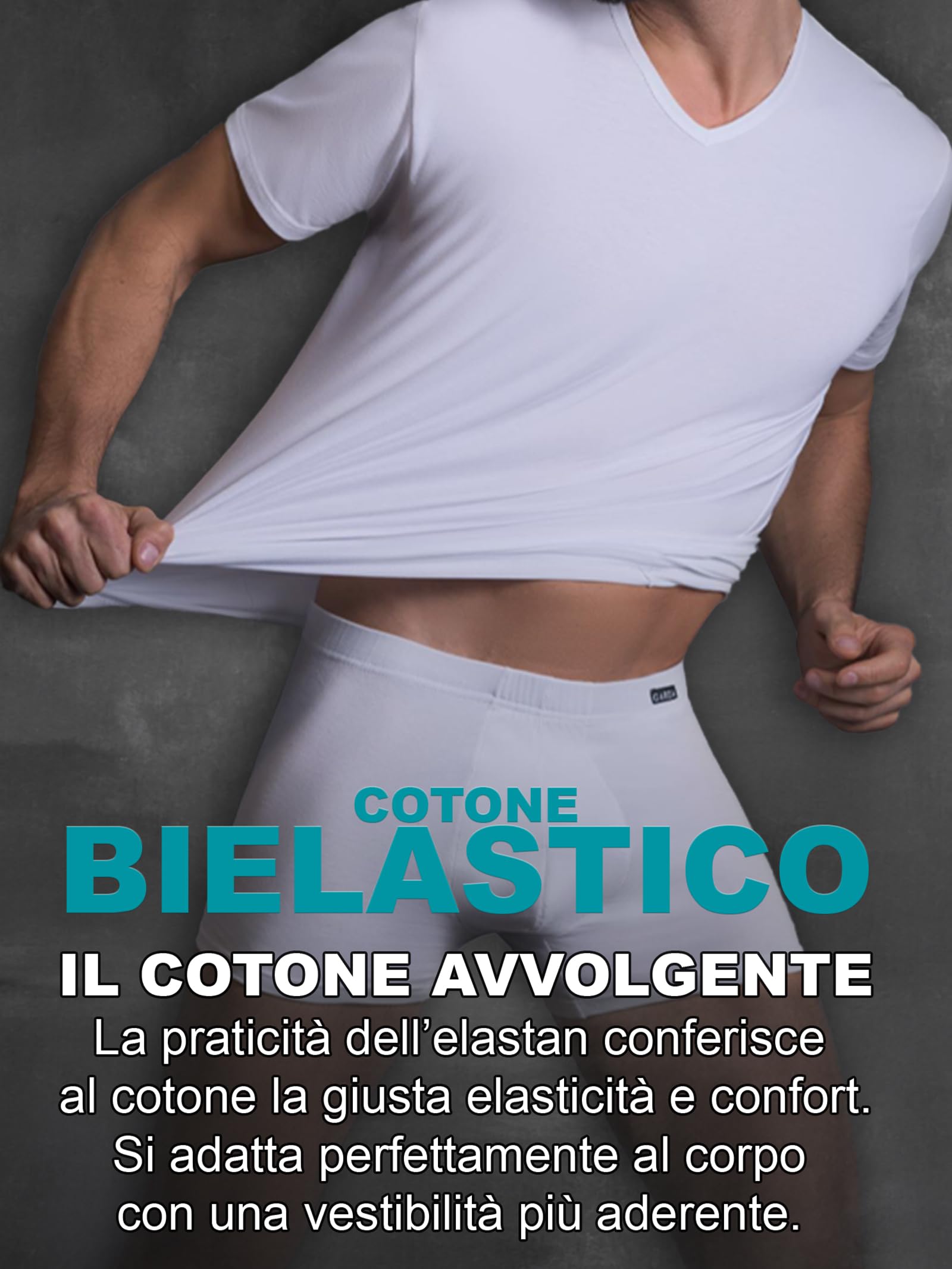 GARDA - 6 Slip Midi Uomo in Cotone Bielastico, Slip Medio Elastico Ricoperto 3471