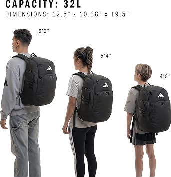 adidas Select Basketball Backpack for Practice, Gym and Travel, 32L