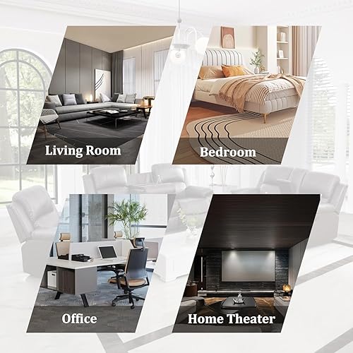 Miniatura 10 de Juego de sofá reclinable manual, juego de sofá de cuero regenerado con reclinables, juego de sofá reclinable de cuero con almacenamiento Negro