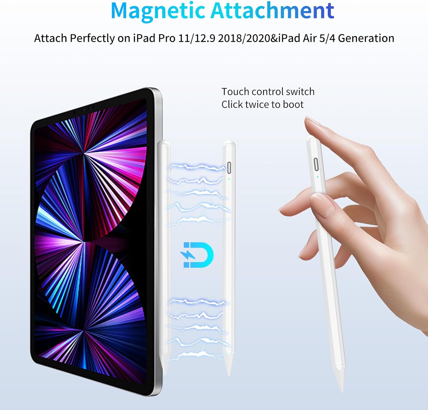 Stylus Pen for iPad 2018-2023, Compatible with ipad 10th Generation Pencil with Tilt Sensitivity & Palm Rejection & Magnetic, Pencil for iPad 10/9/8/7/6, Air 3/4/5, Mini 5/6, Pro 11"/12.9" - Image 5