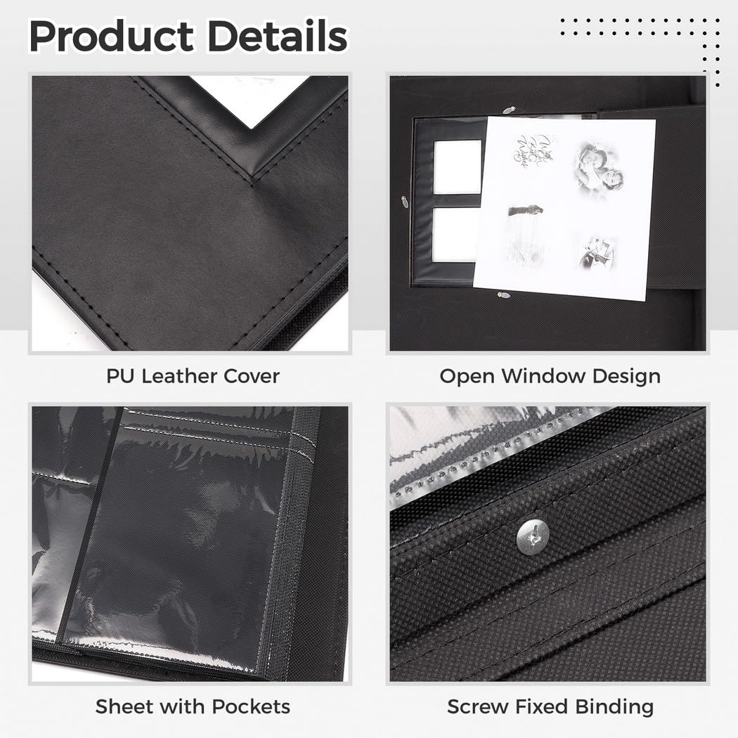 Álbum de fotos de bebé para 600 fotos, cubierta de piel sintética con bolsillos de 4 x 6 pulgadas, ideal para recién nacidos, bebés, niñas, bodas, aniversarios, vacaciones