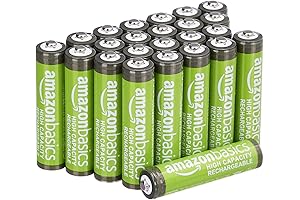 Amazon Basics 24-Pack Rechargeable AAA NiMH Batteries